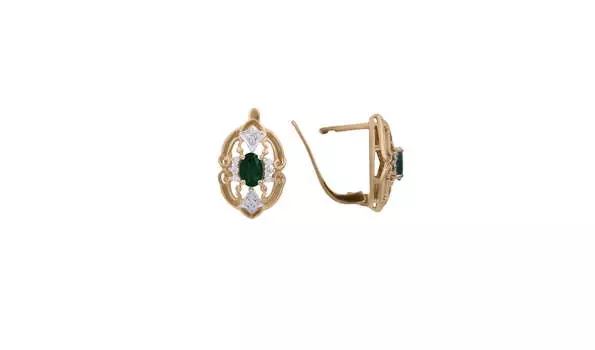 Серьги золотые Эльтон с бриллиантами и сапфирами