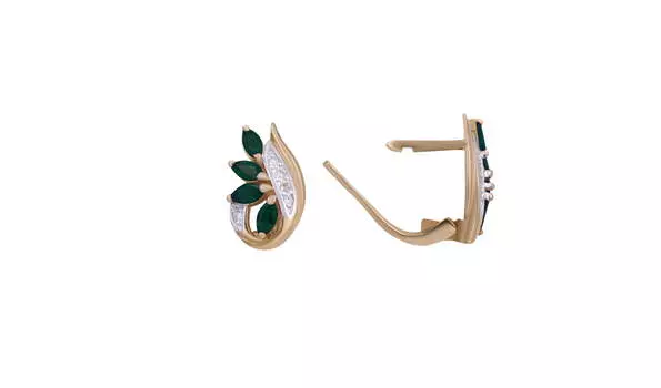 Серьги золотые Эльтон с бриллиантами и сапфирами