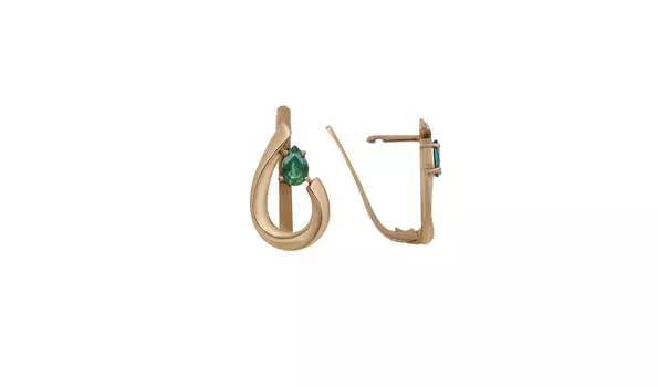 Серьги золотые Эльтон с изумрудами