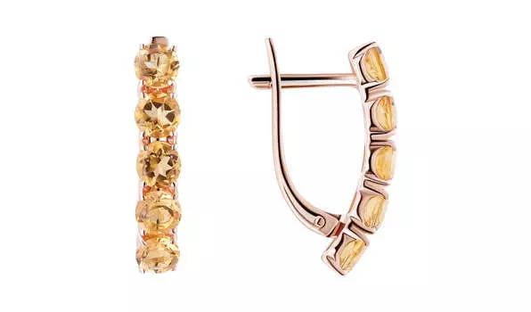 Серьги золотые Ювелирные традиции с цитринами