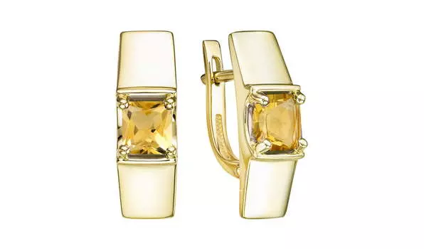 Серьги золотые Ювелирные традиции с цитринами