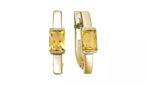 Серьги золотые Ювелирные традиции с цитринами
