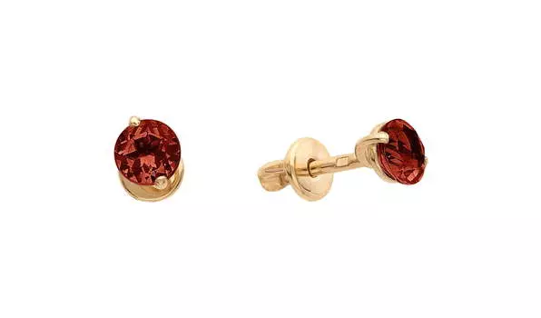 Серьги золотые Ювелирные традиции с гранатами