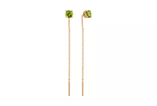 Серьги золотые Ювелирные традиции с хризолитами