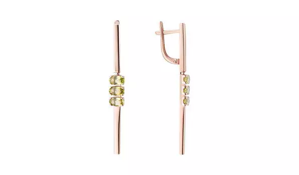 Серьги золотые Ювелирные традиции с хризолитами