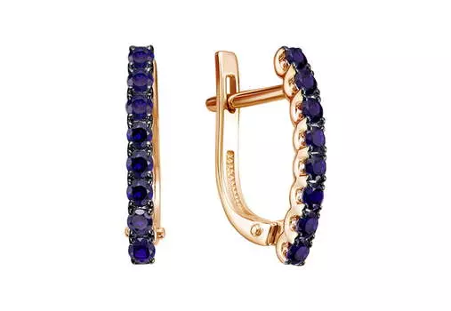 Серьги золотые Ювелирные традиции с сапфирами