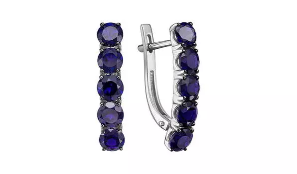 Серьги золотые Ювелирные традиции с сапфирами