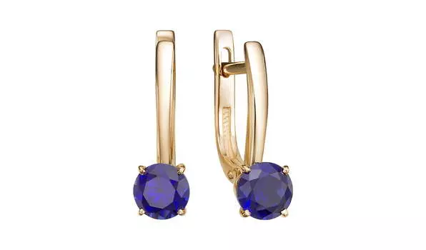 Серьги золотые Ювелирные традиции с сапфирами