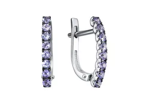 Серьги золотые Ювелирные традиции с танзанитами