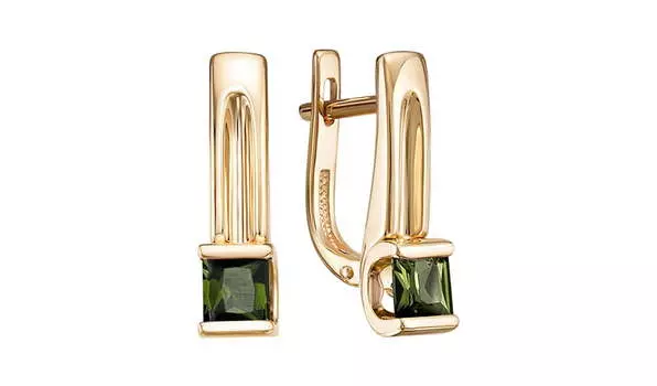 Серьги золотые Ювелирные традиции с турмалинами
