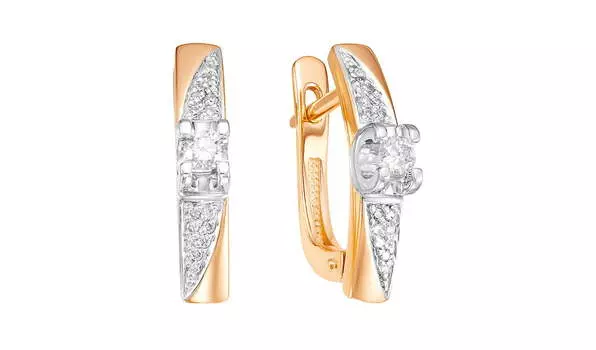 Серьги золотые Klondike с бриллиантами