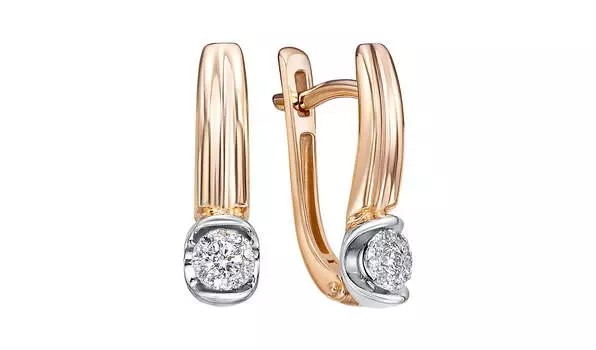 Серьги золотые RoseGrace с бриллиантами