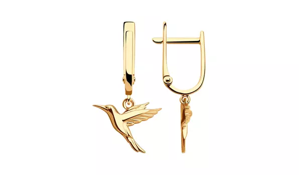 Серьги золотые Sokolov «Колибри»