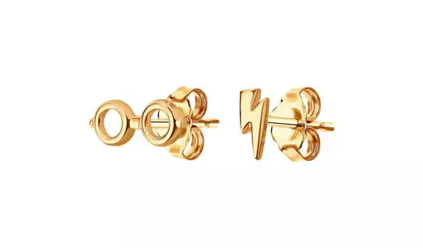 Серьги золотые Sokolov «Очки и Молния»