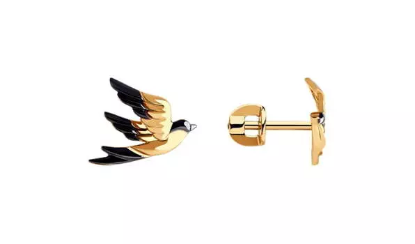 Серьги золотые Sokolov «Птица»