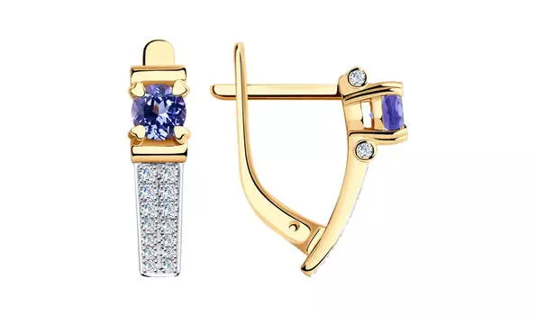 Серьги золотые Sokolov с бриллиантами и танзанитами