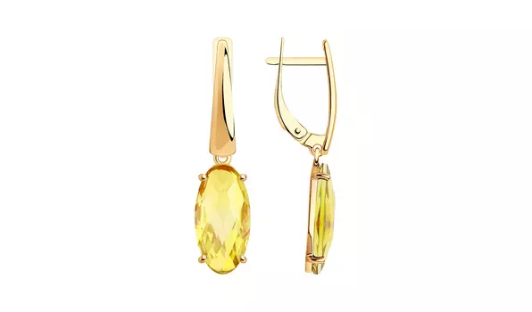 Серьги золотые Sokolov с цитринами