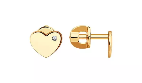 Серьги золотые Sokolov с фианитами