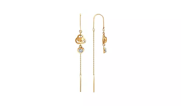 Серьги золотые Sokolov с фианитами