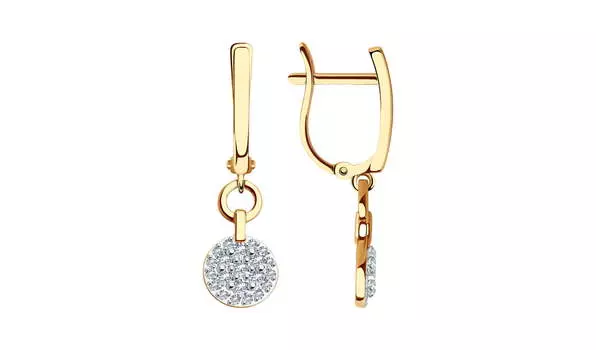 Серьги золотые Sokolov с фианитами