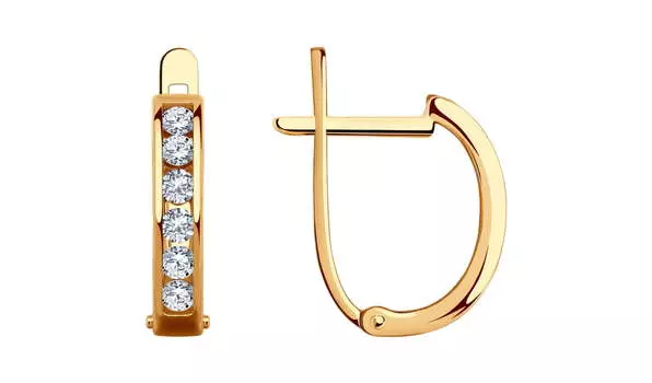 Серьги золотые Sokolov с фианитами