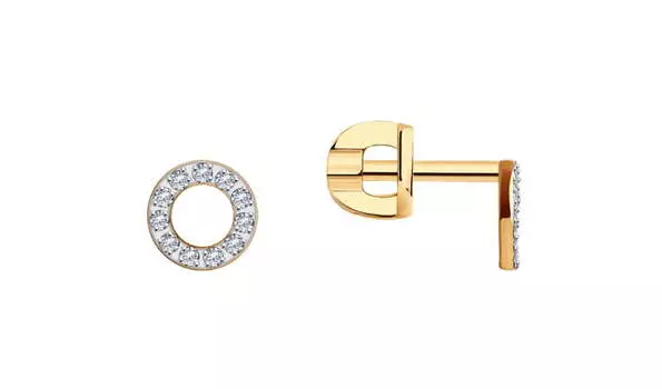 Серьги золотые Sokolov с фианитами