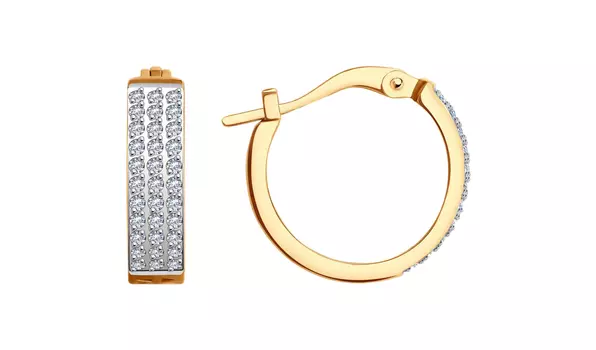 Серьги золотые Sokolov с фианитами