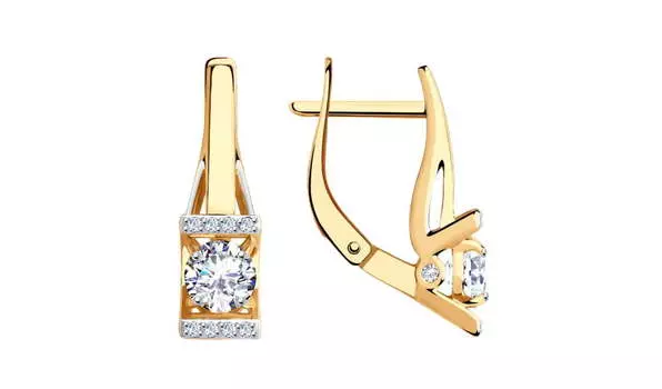 Серьги золотые Sokolov с фианитами