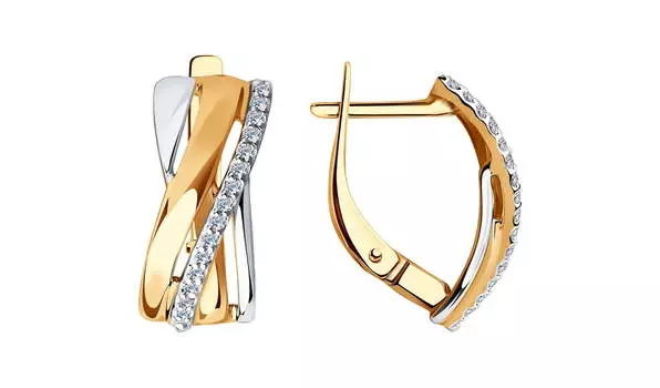 Серьги золотые Sokolov с фианитами