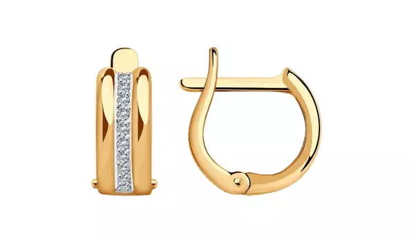 Серьги золотые Sokolov с фианитами