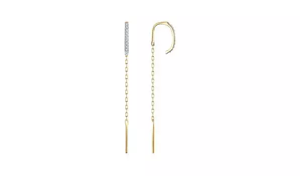 Серьги золотые Sokolov с фианитами