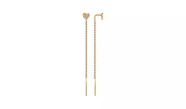 Серьги золотые Sokolov с фианитами