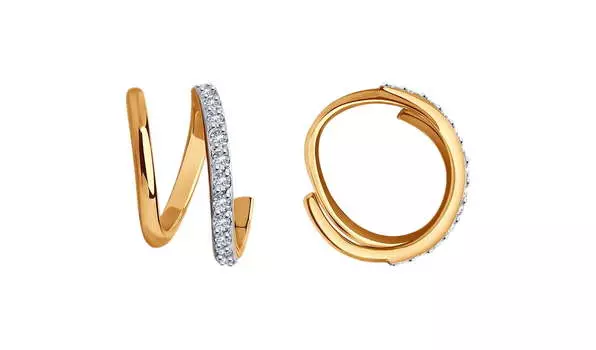 Серьги золотые Sokolov с фианитами