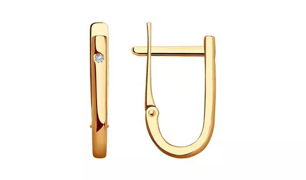 Серьги золотые Sokolov с фианитами