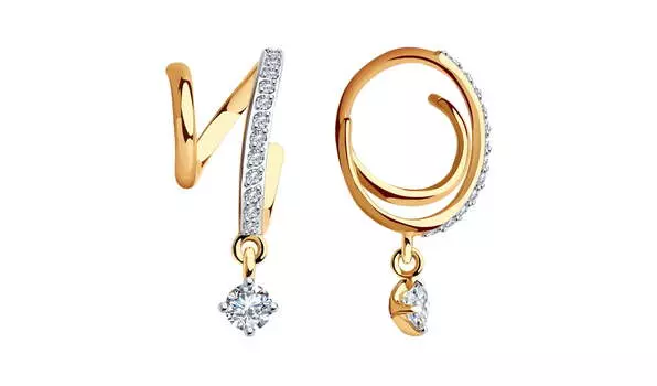 Серьги золотые Sokolov с фианитами