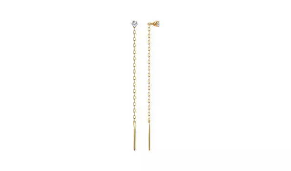 Серьги золотые Sokolov с фианитами