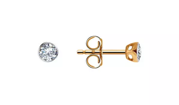 Серьги золотые Sokolov с фианитами