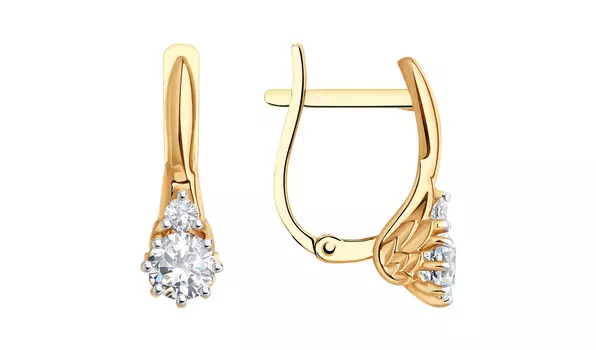 Серьги золотые Sokolov с фианитами