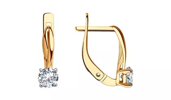 Серьги золотые Sokolov с фианитами