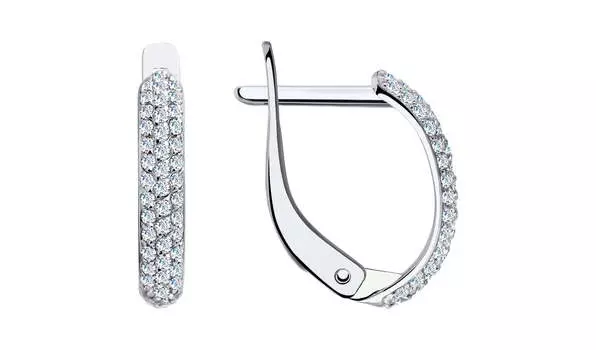 Серьги золотые Sokolov с фианитами