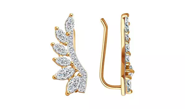 Серьги золотые Sokolov с фианитами