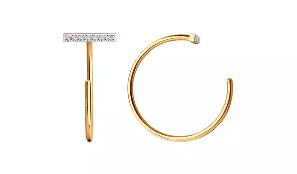 Серьги золотые Sokolov с фианитами