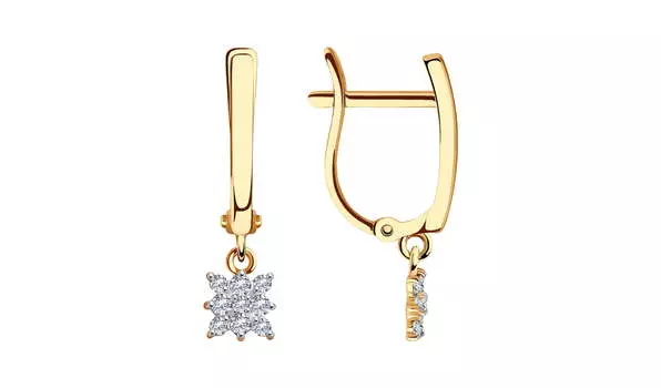 Серьги золотые Sokolov с фианитами