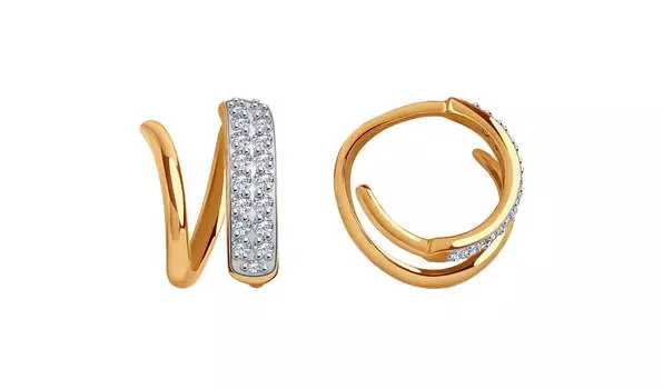 Серьги золотые Sokolov с фианитами