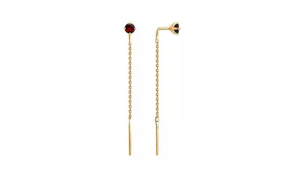 Серьги золотые Sokolov с гранатами