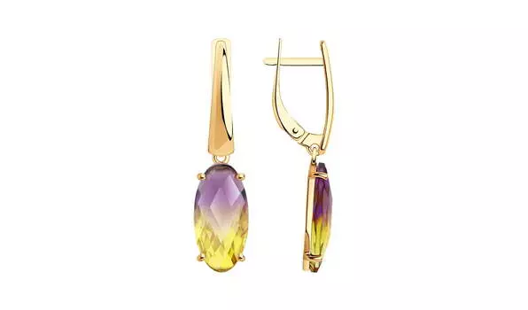 Серьги золотые Sokolov с ситаллом