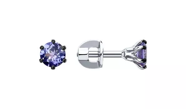 Серьги золотые Sokolov с танзанитами