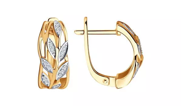 Серьги золотые Sokolov «Веточка» с бриллиантами