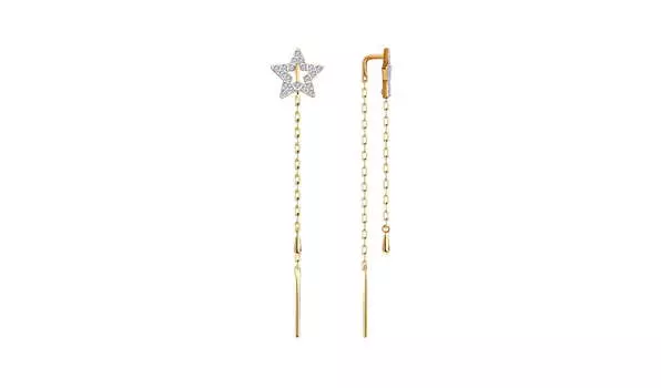 Серьги золотые Sokolov «Звезды» с фианитами