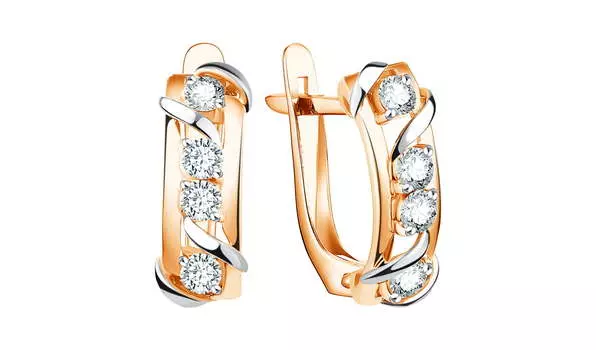 Серьги золотые Талант с фианитами